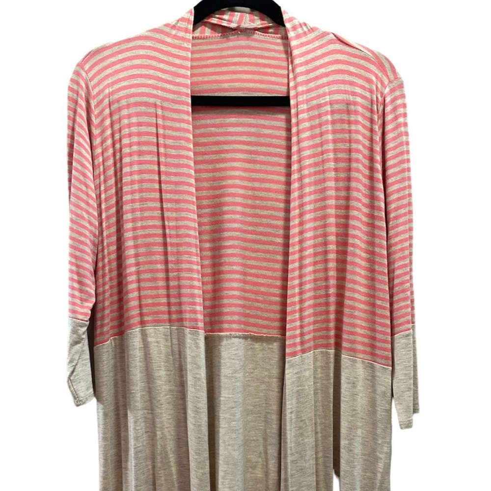 Coral and Oatmeal Cardigan